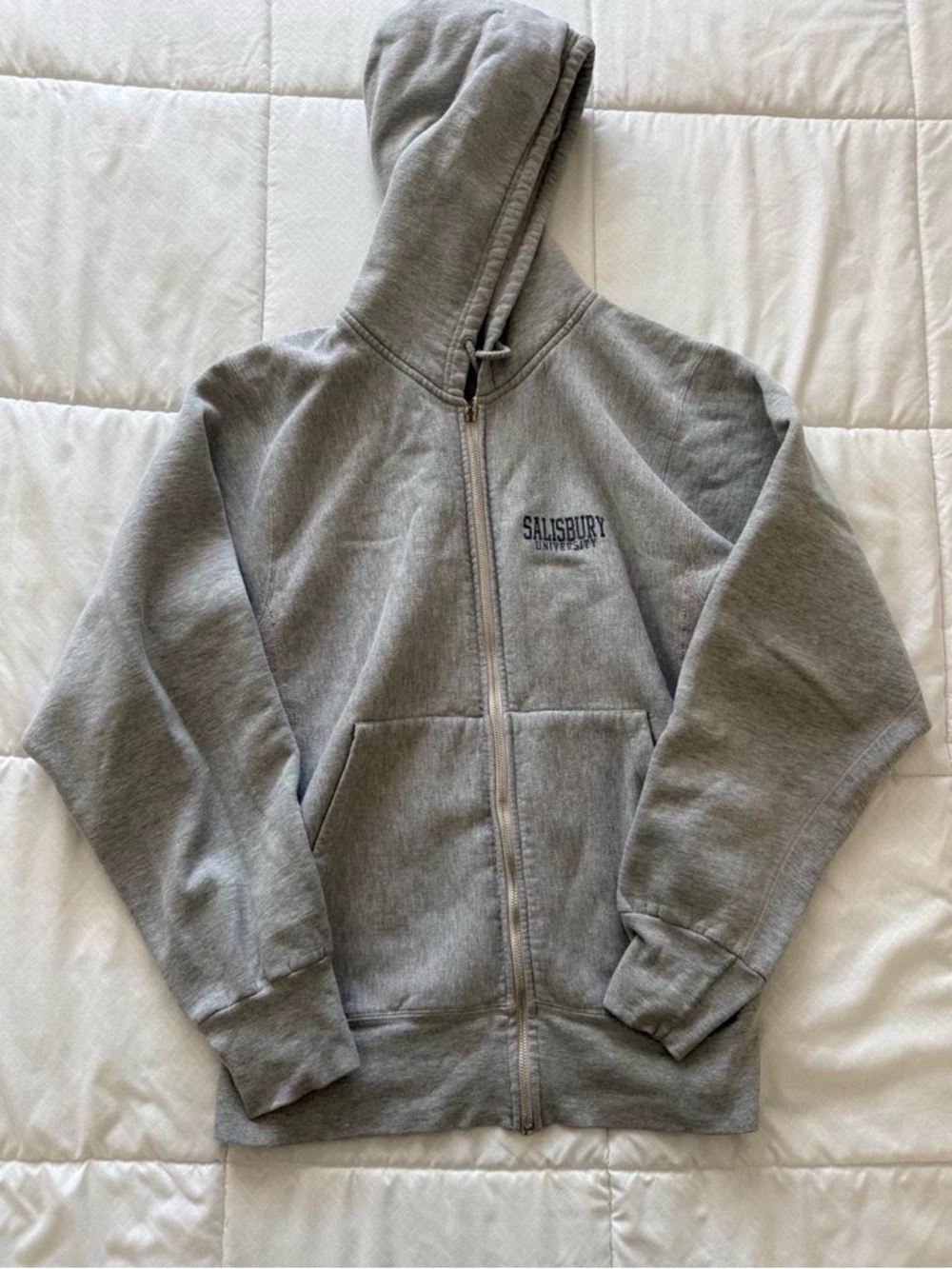 MV Sport Light Grey Full-Zip Hoodie